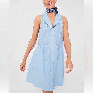 Tuckernuck Oxford Blue Sleeveless Shirt Dress Size Small
